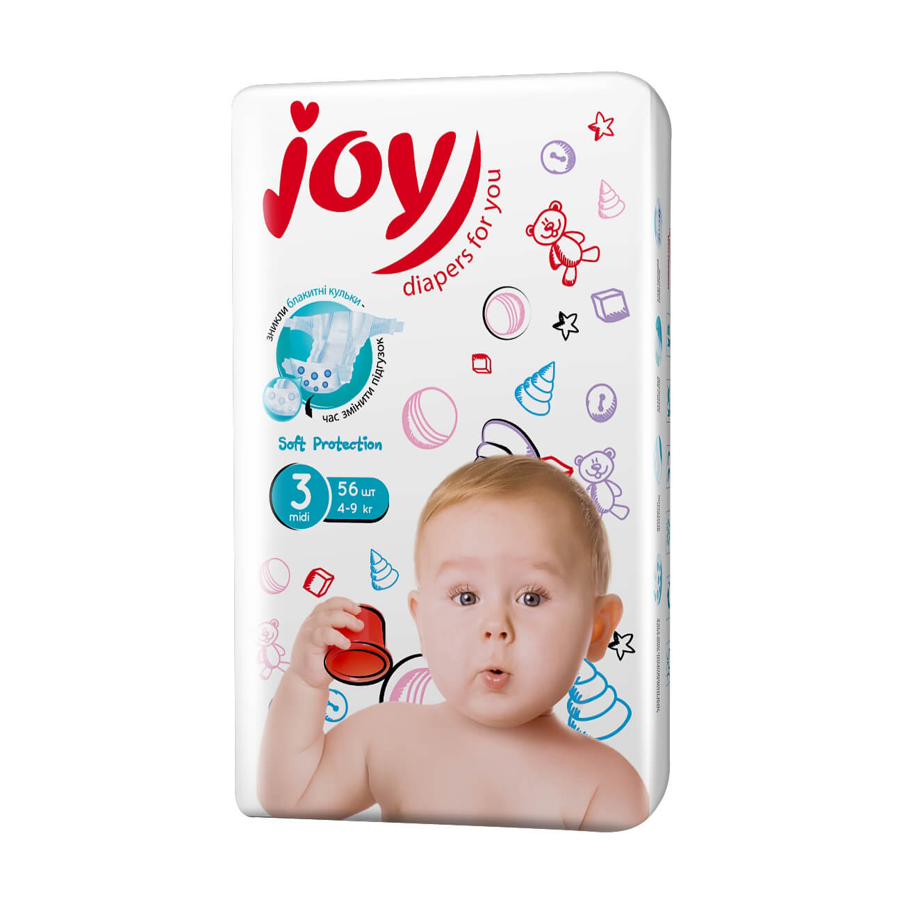   Підгузки Joy Soft Protection розмір 3 (4-9 кг), 56 шт   