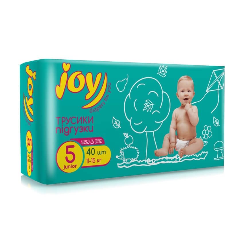 Трусики-подгузники Joy Run & Fun размер 5 (11-15 кг), 40 шт