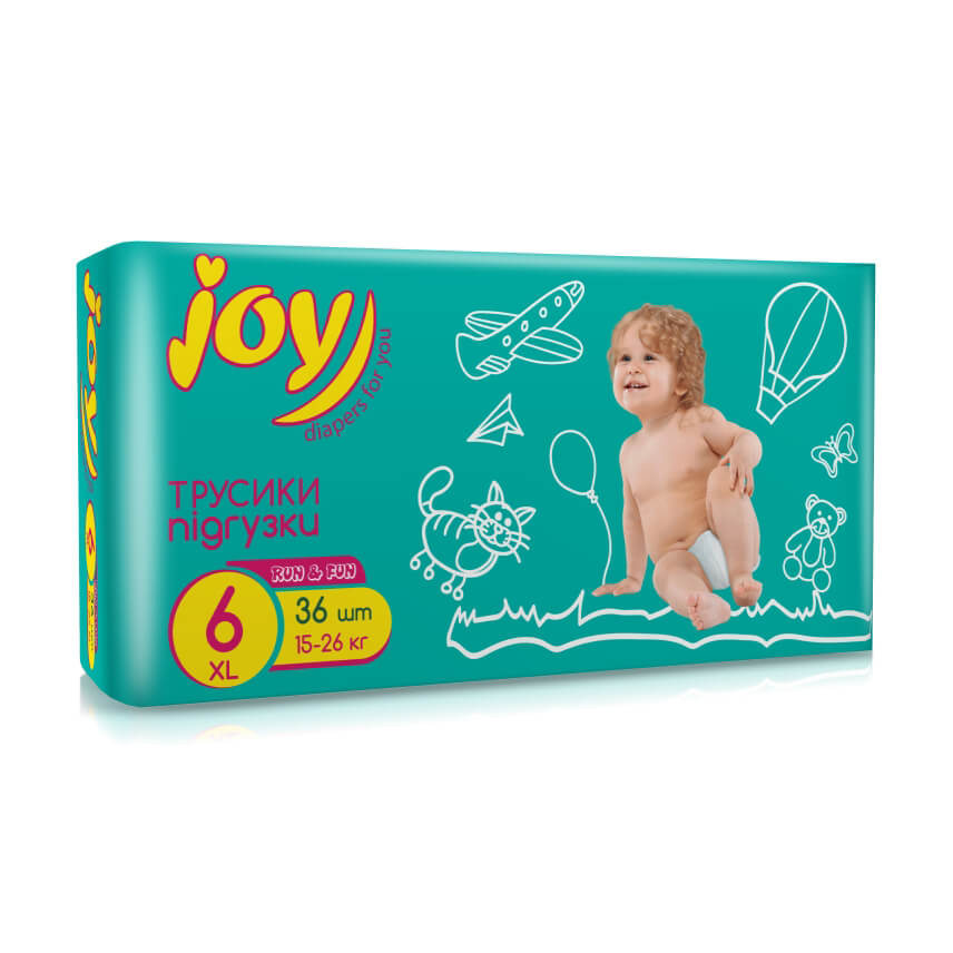 Трусики-памперсы Joy Run & Fun размер 6 (15-26 кг), 36 шт   