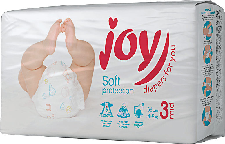 Підгузки Joy Soft Protection розмір 3 (4-9 кг), 56 шт   